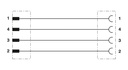 Schema - Sensorkabel M8 4pol. auf M12 4po., 0,6m